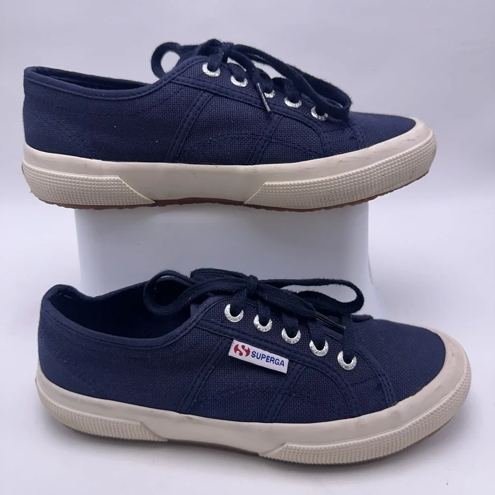 Superga 2750‎ Cotu Classic Navy Blue Canvas Sneakers Men 5.5 Women 7 EU 37.5